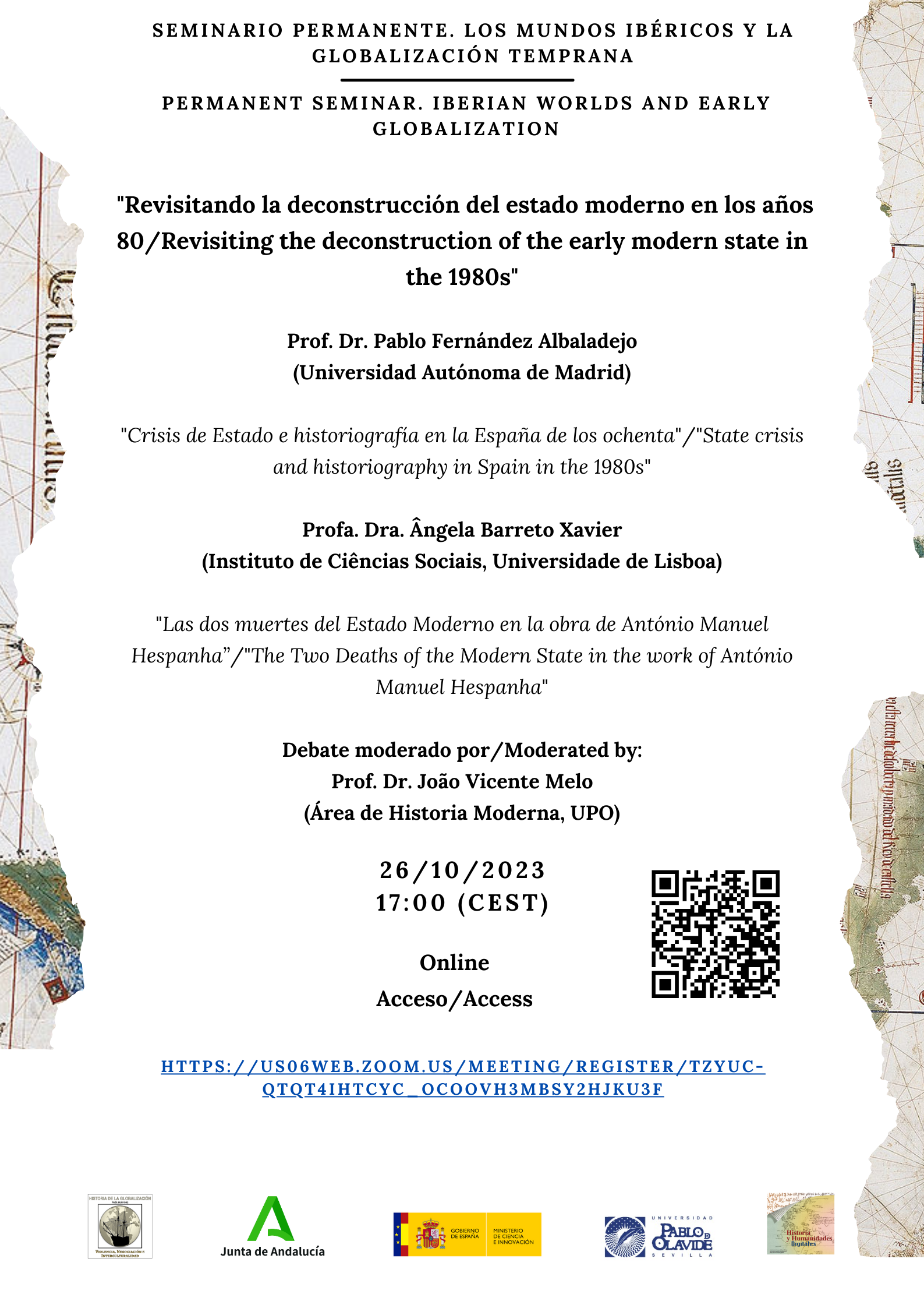 Seminario Permanente «Los mundos ibéricos y la globalización temprana»: 26 de octubre, 17 horas