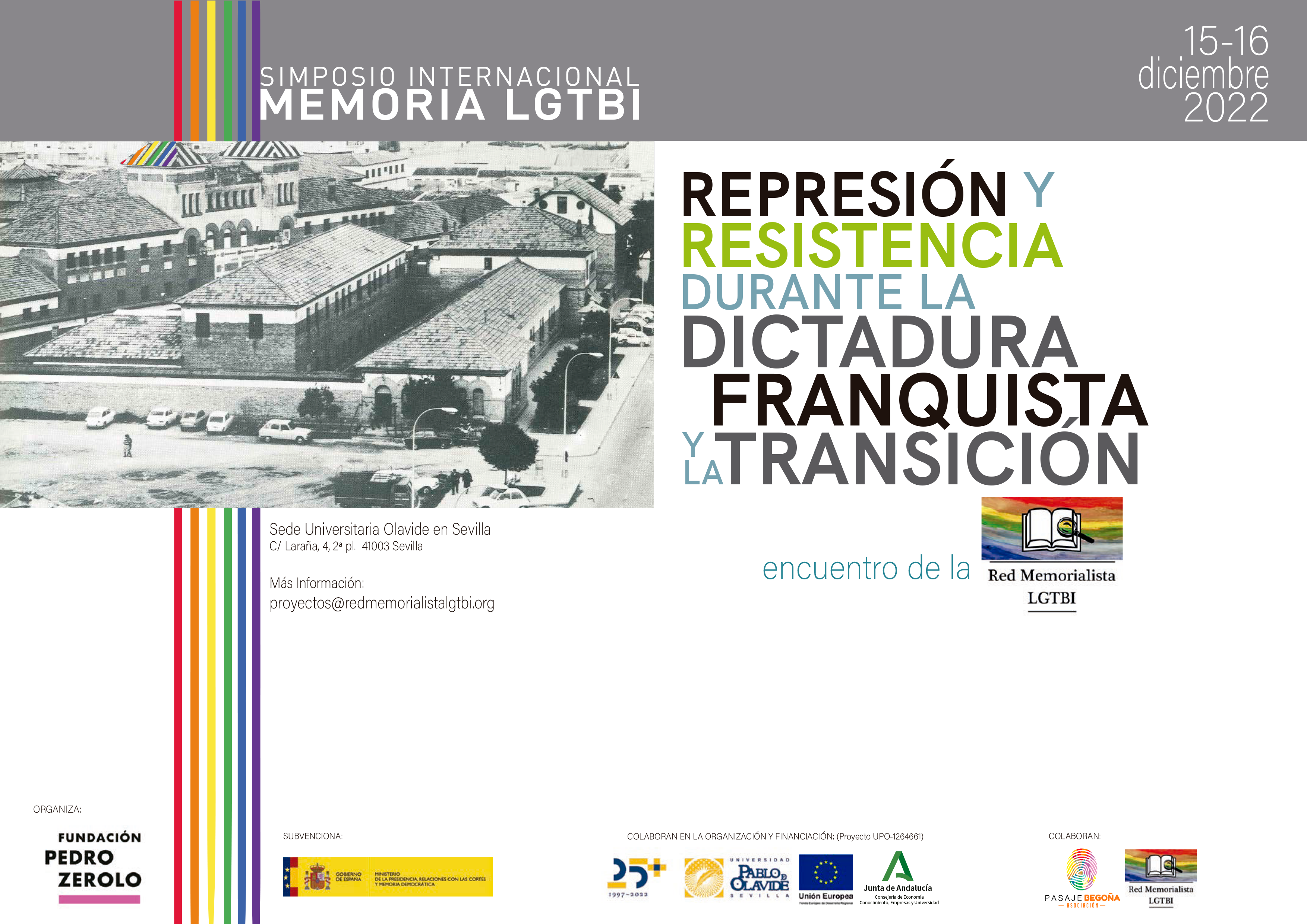 Simposio Internacional. Memoria LGTBI+: represión y resistencia durante la dictadura franquista y la transición 